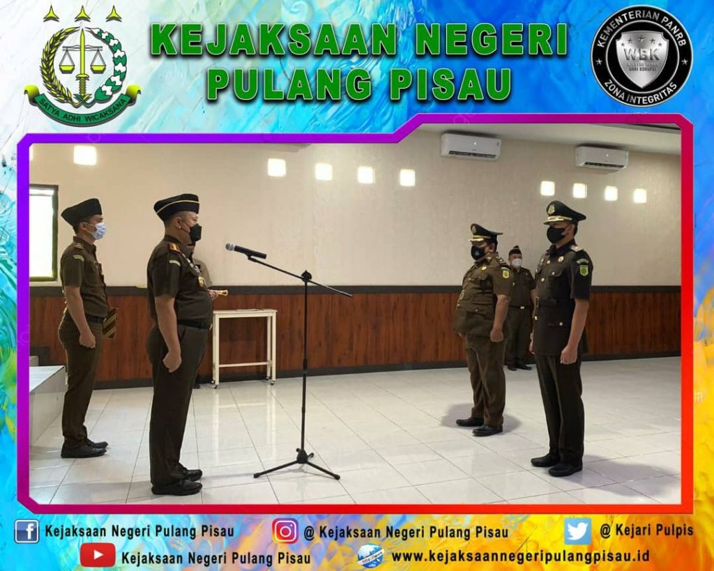 Kajari Pulang Pisau Lantik Kepala Seksi Tindak Pidana Khusus dan Terima Dua Jaksa Baru