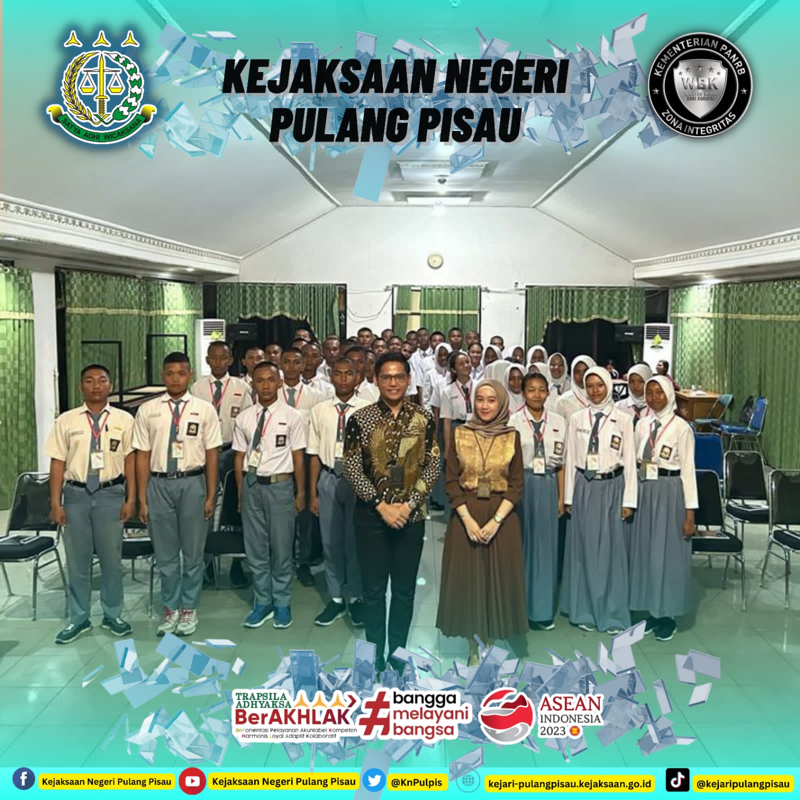 BERI PEMBEKALAN PASKIBRAKA, KEJARI PULANG PISAU AJAK GENERASI MILENIAL SADAR HUKUM DENGAN BIJAK BERMEDIA SOSIAL