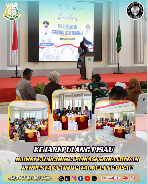 launching aplikasi Srikandi dan perpustakaan digital i-Pulang Pisau yang bertempat di aula Banama Tingang Setda Pulang Pisau
